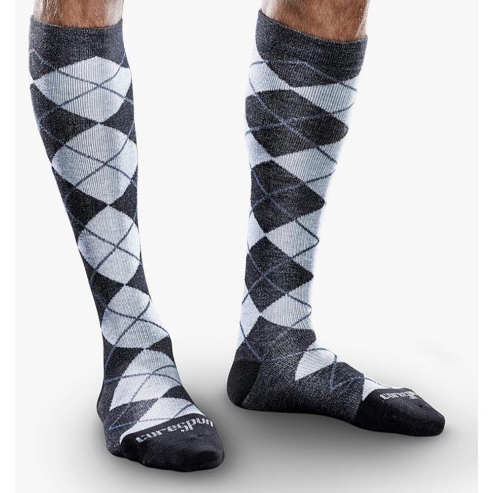 Core-Spun 20-30mmHg Graduated Compression Support Knee Socks Black Moderate Med